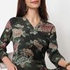 V-Neck Printed Long Kurta