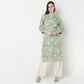 Full Placket Printed Long Kurta