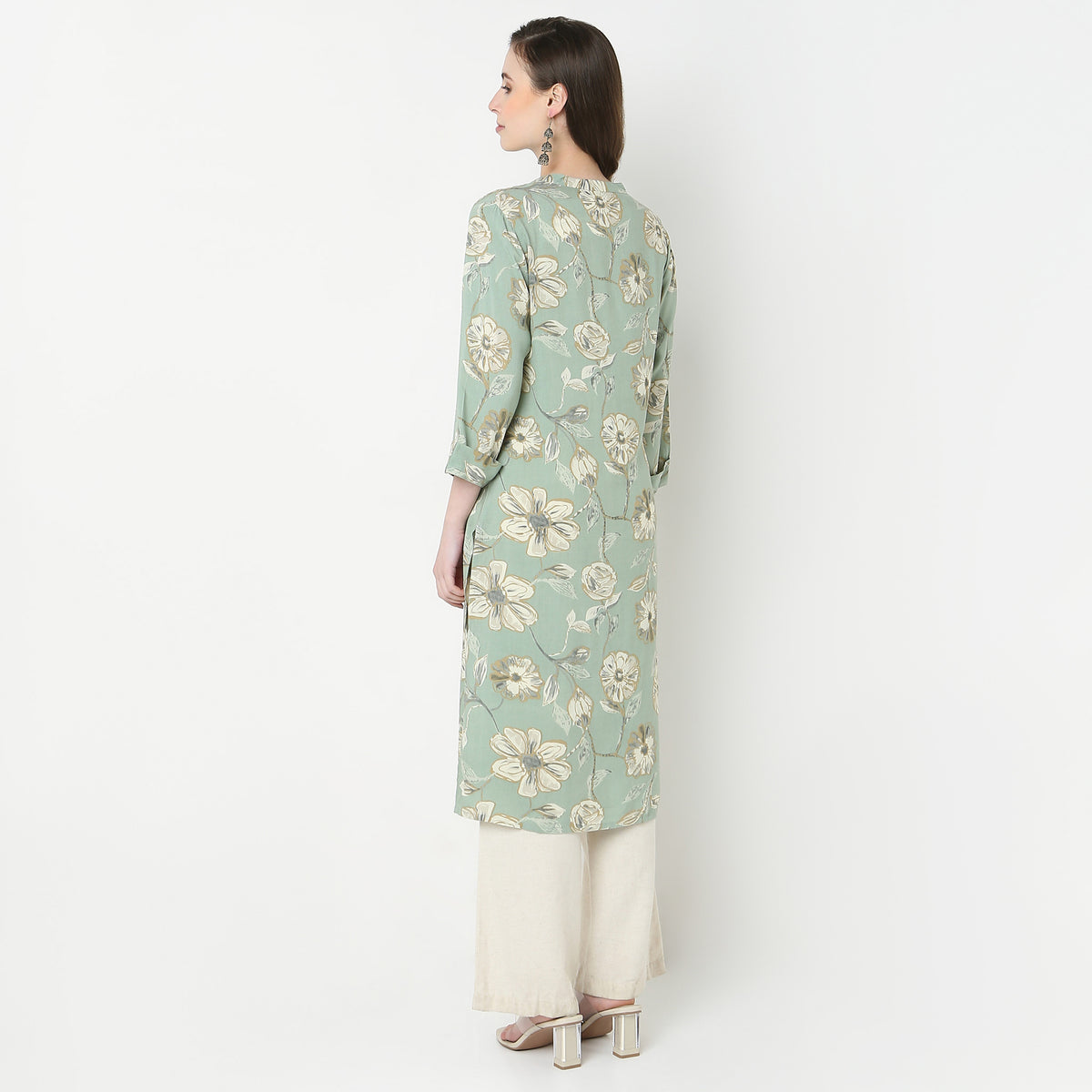 Full Placket Printed Long Kurta