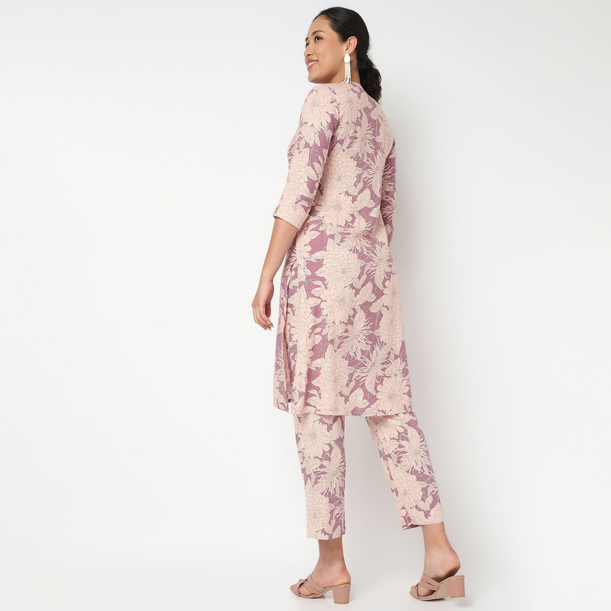 Printed Full Placket Cord Long Kurta