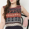 Boat Neck Printed Straigth Kurta