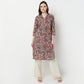 V-Neck Notch Collar Printed Kurta