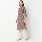 V-Neck Notch Collar Printed Kurta