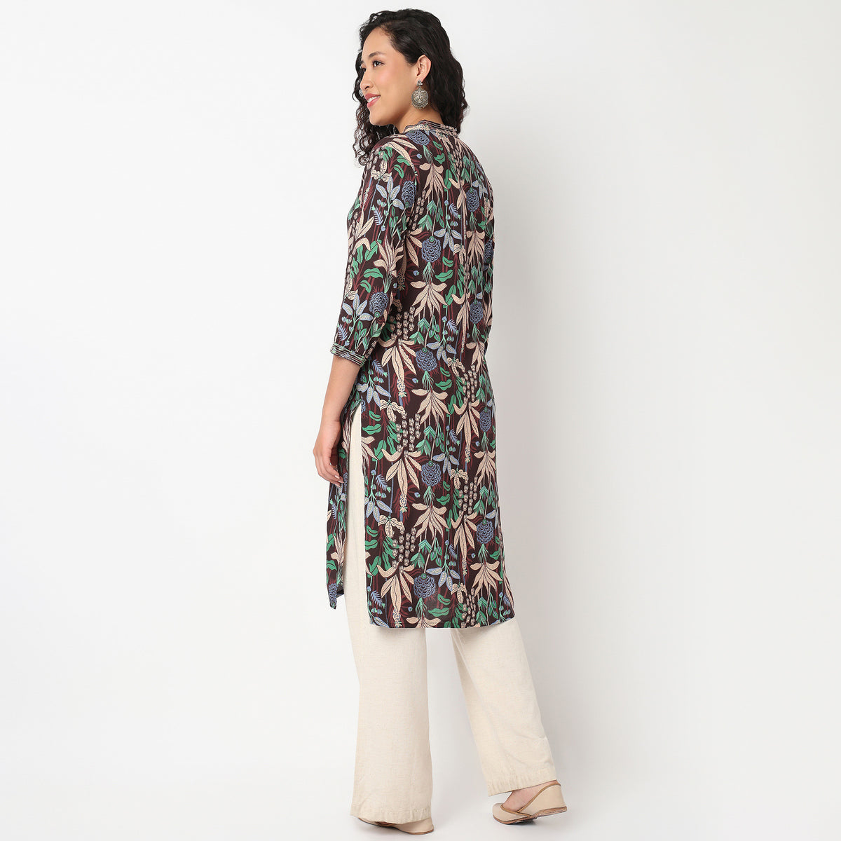 Printed Round Neck Long Kurta