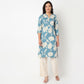 V Neck Floral Long Kurta