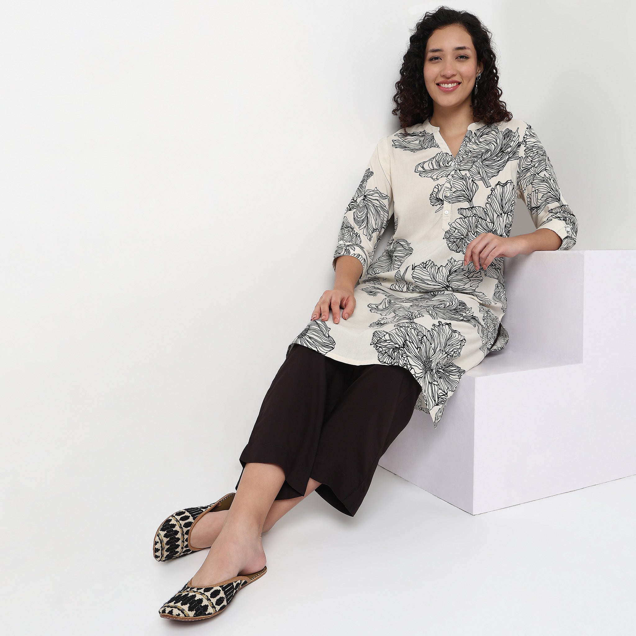 Half Placket Straight Kurta