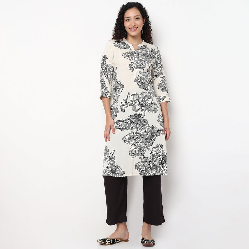 Half Placket Straight Kurta