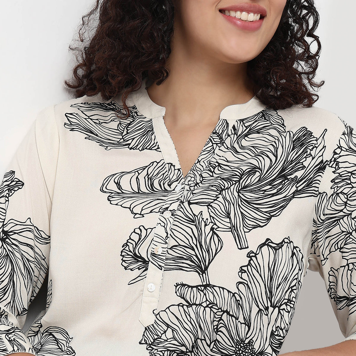 Half Placket Straight Kurta