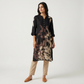 Printed Half Placket Long Kurta