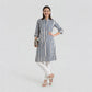 Printed Straight Half Placket Long Kurta