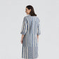 Printed Straight Half Placket Long Kurta