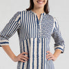 Printed Straight Half Placket Long Kurta