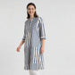 Printed Straight Half Placket Long Kurta