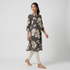 Printed Half Placket Long Kurta