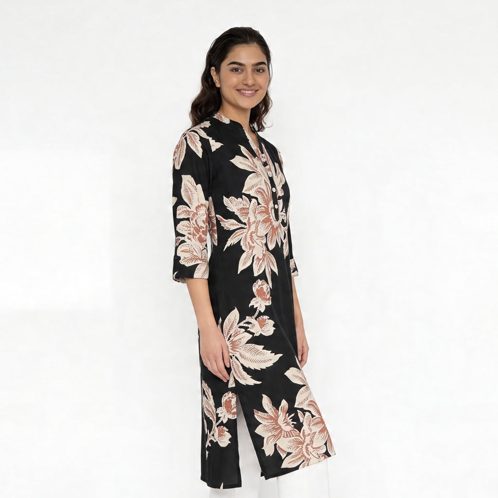 Half Placket Long Kurta