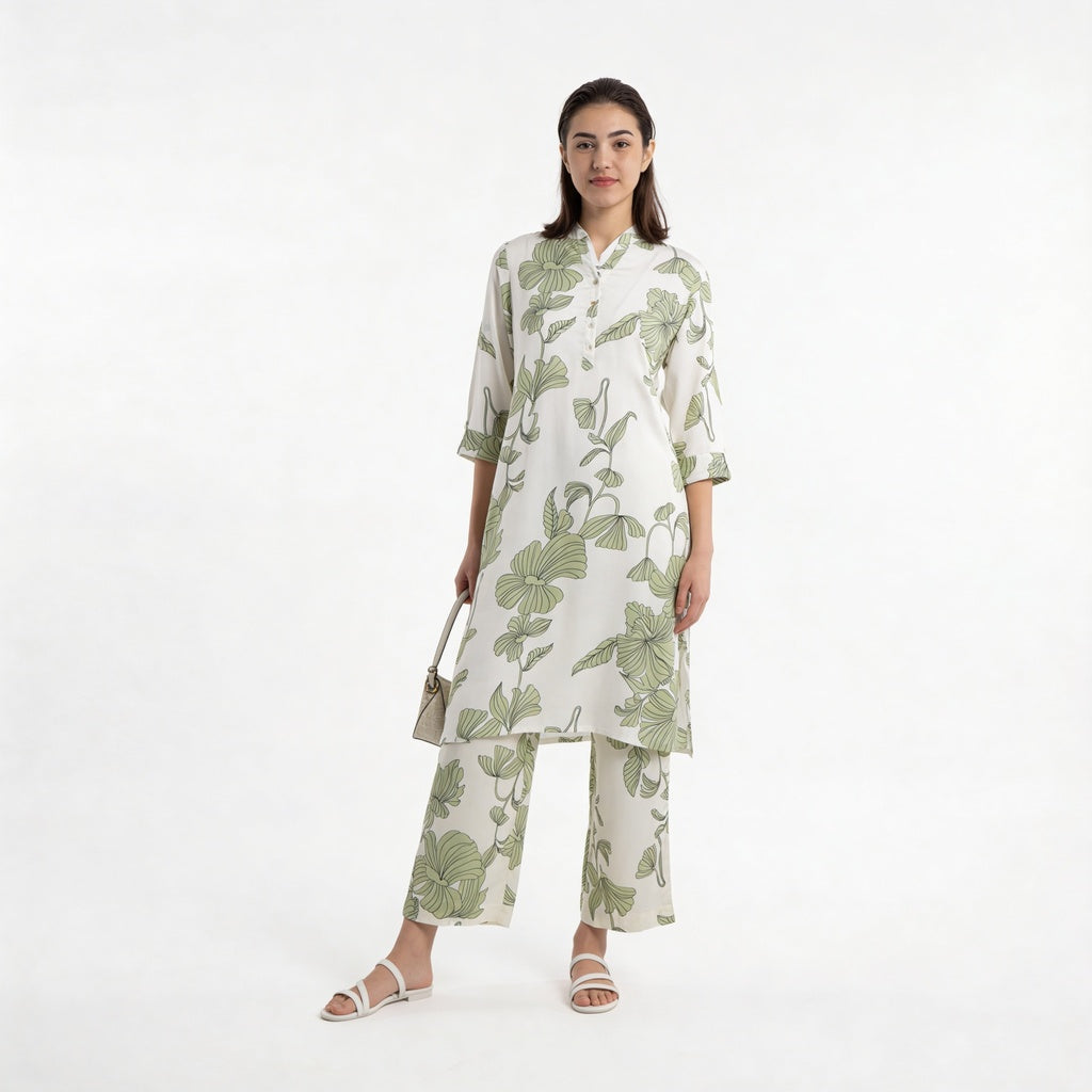 Half Placket Long Kurta