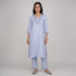 Embroidered Cotton V-Neck Long Kurta