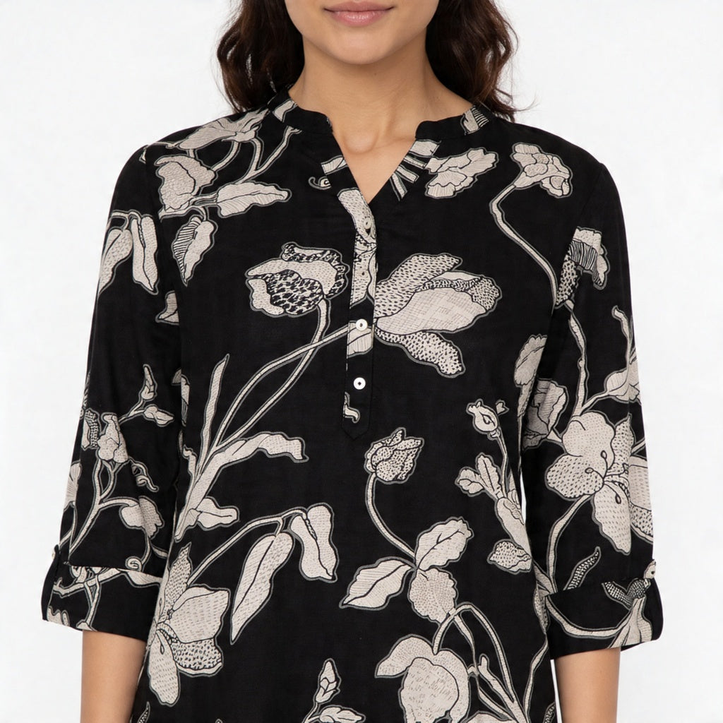Half Placket Long Kurta