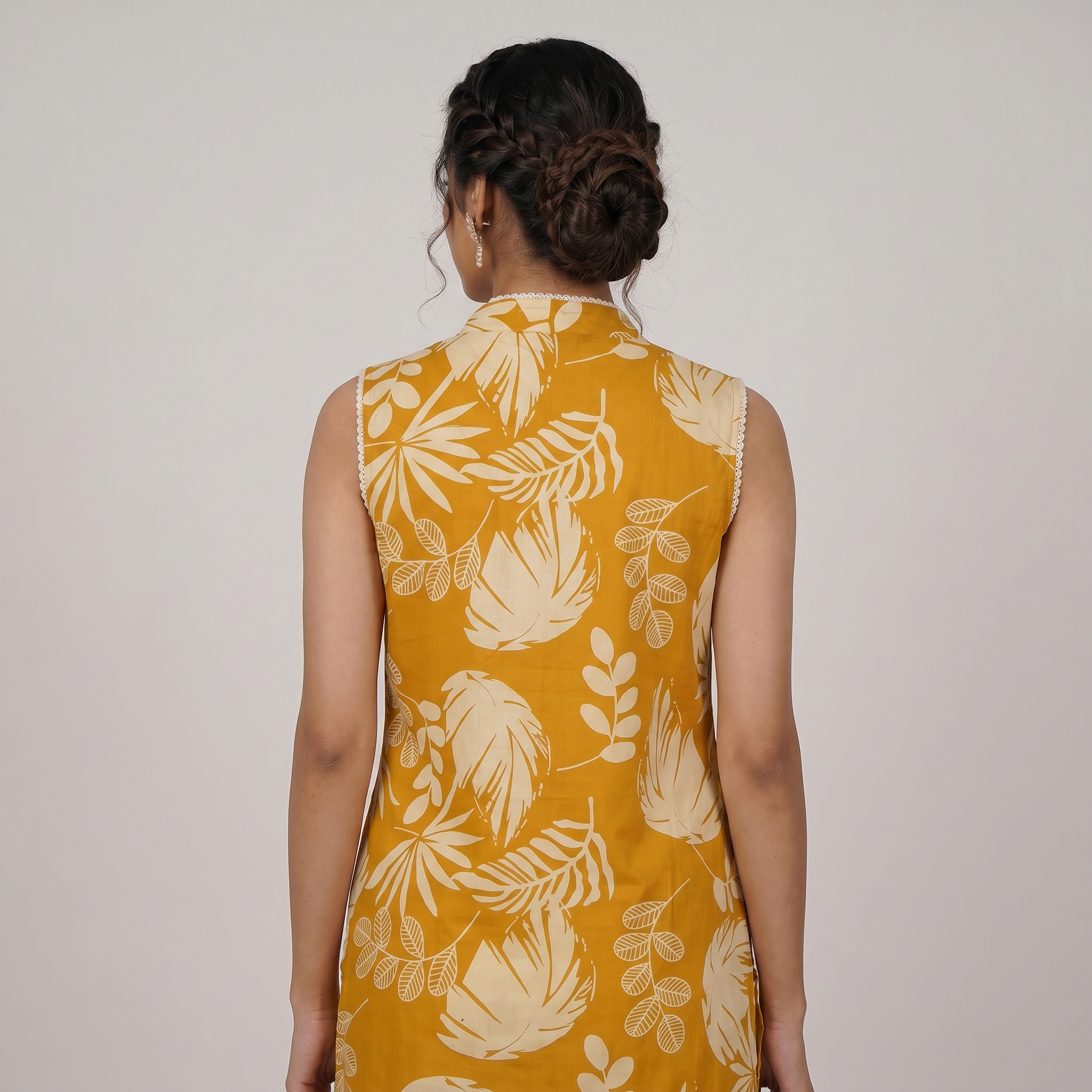 Cotton Printed V-Neck Kurta