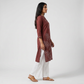 Embroidered Half Placket Long Kurta
