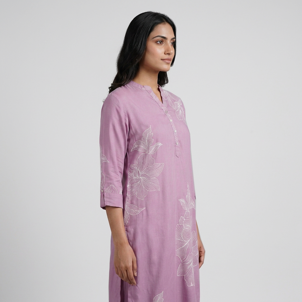 Printed Half Placket Kurta