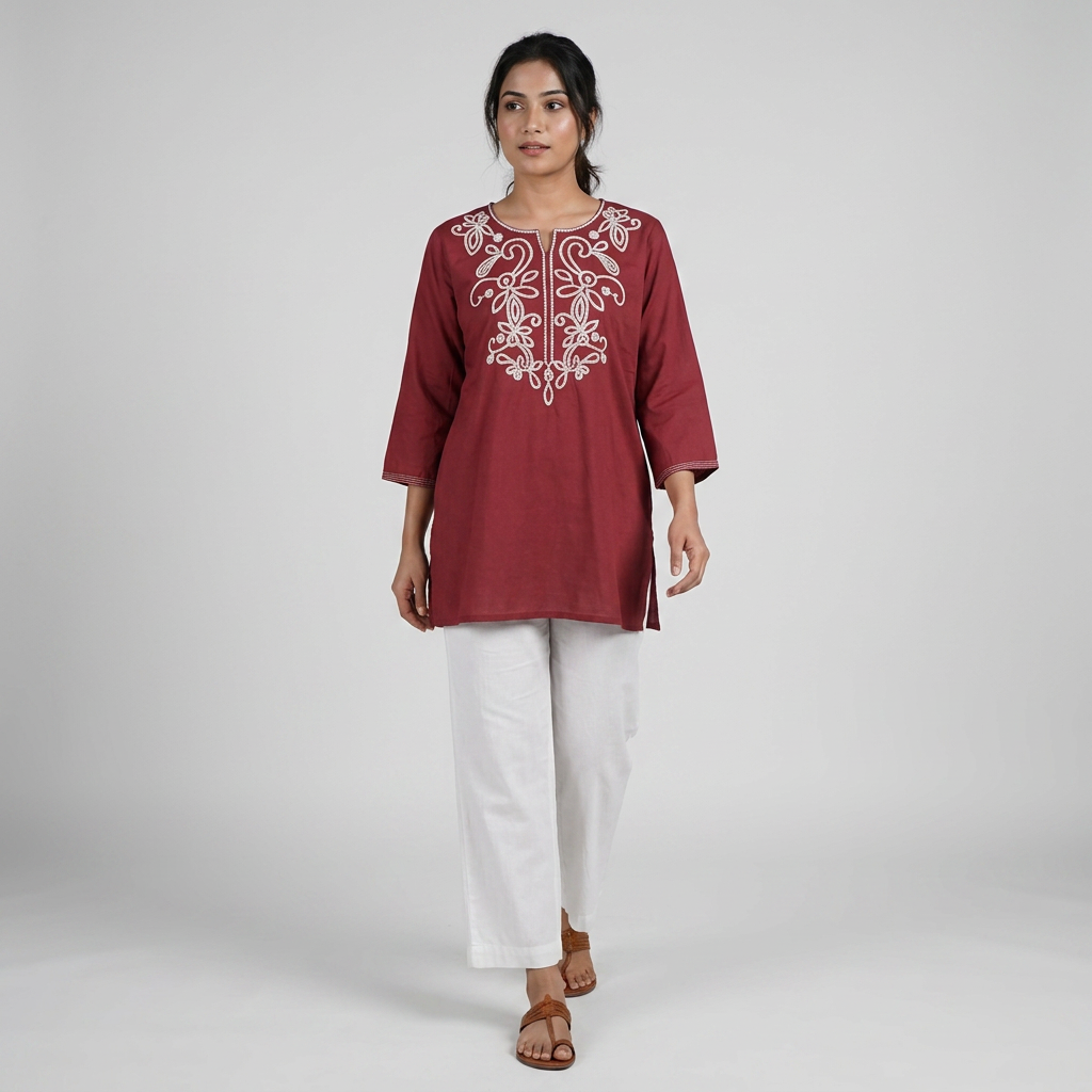 Embroidered Short Kurta