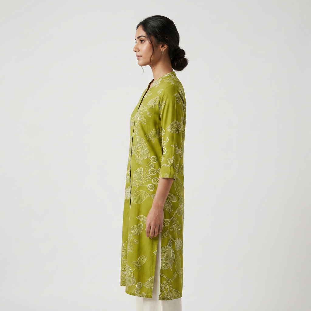 Printed Half Placket Kurta