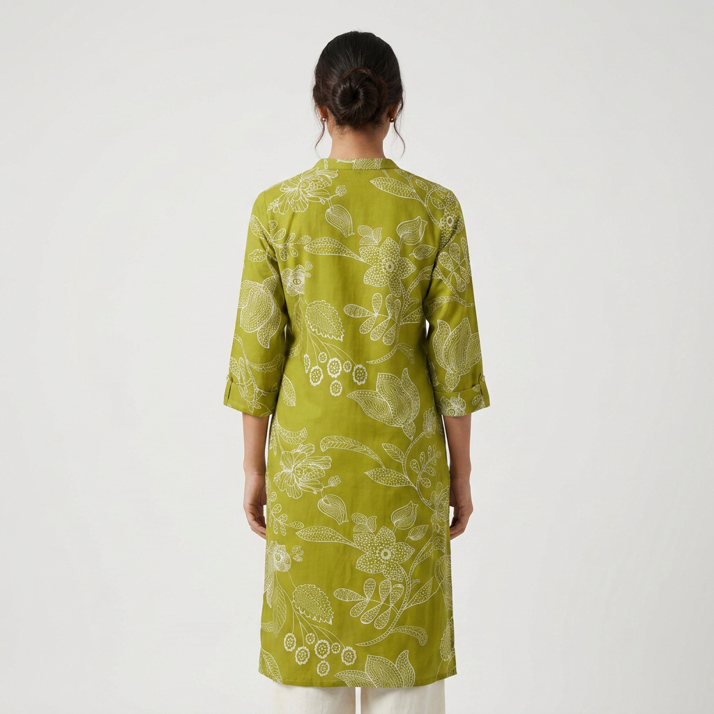 Printed Half Placket Kurta