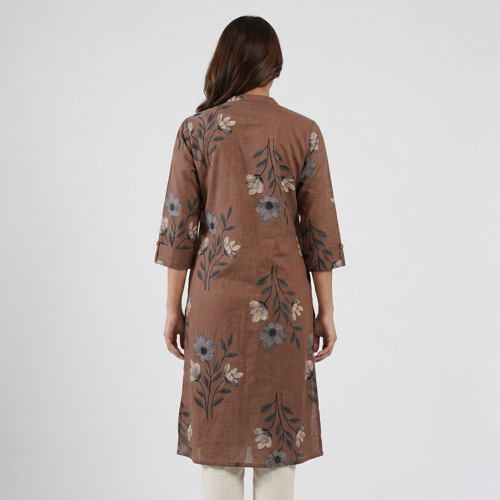 Cotton Printed Half Placket Kurta