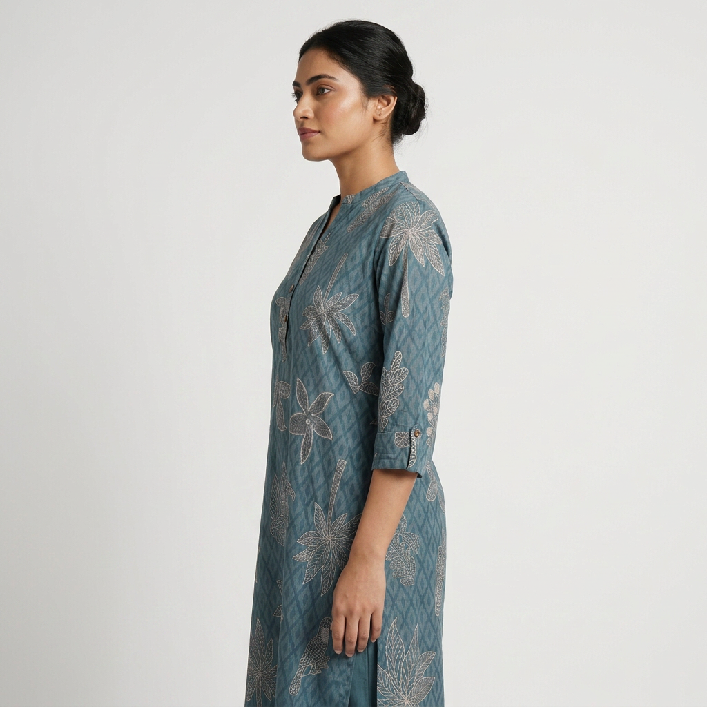 Cotton Printed Half Placket Kurta