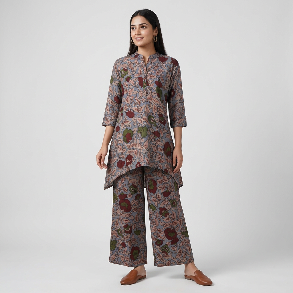 Printed Half Placket Kurta