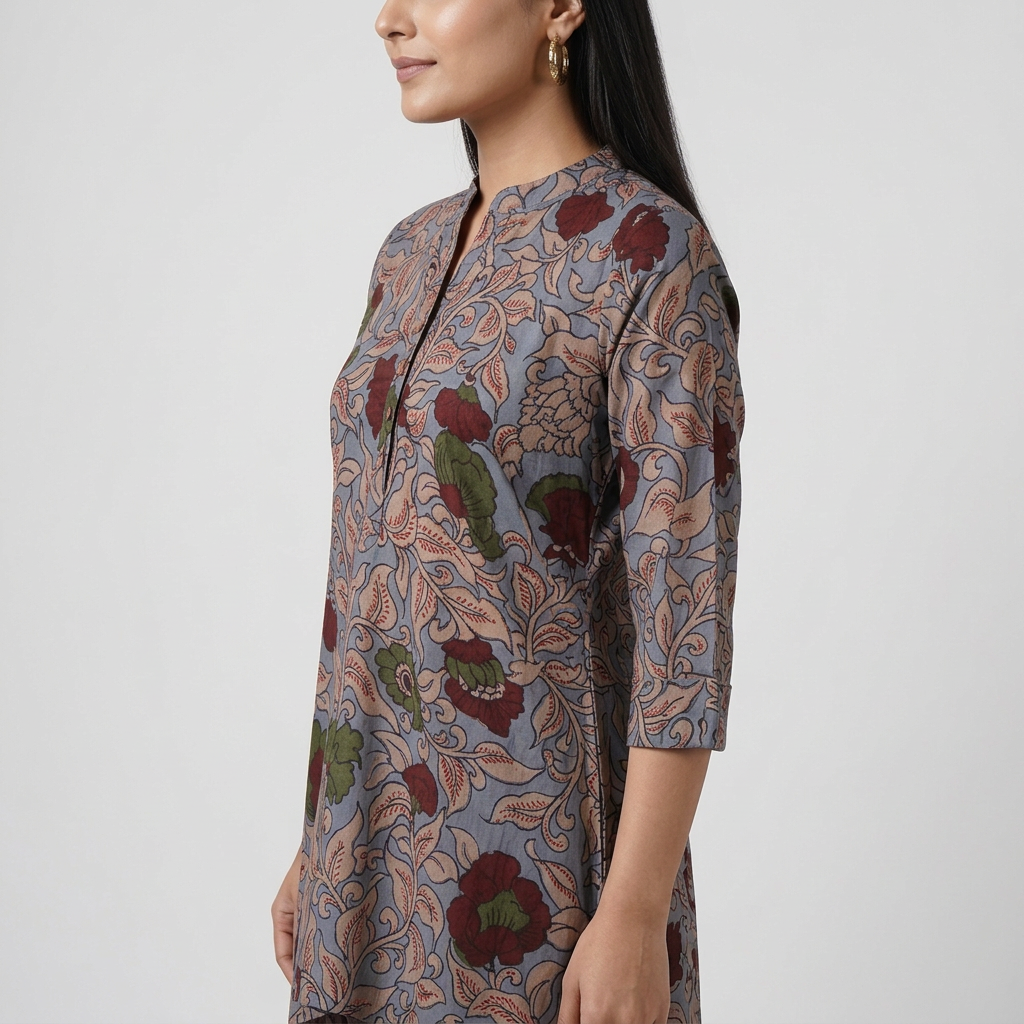 Printed Half Placket Kurta