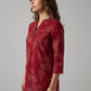 Printed Half Placket Short Kurta