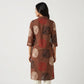Printed Shirt Collar Half Placket Kurta