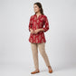 Printed Half Placket Short Kurta