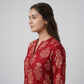 Printed Half Placket Short Kurta