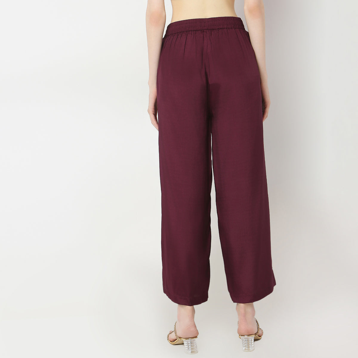 Straight Fit Mid Rise Pants