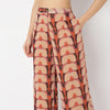 Flare Fit Printed Full Length Flared High Rise Pants