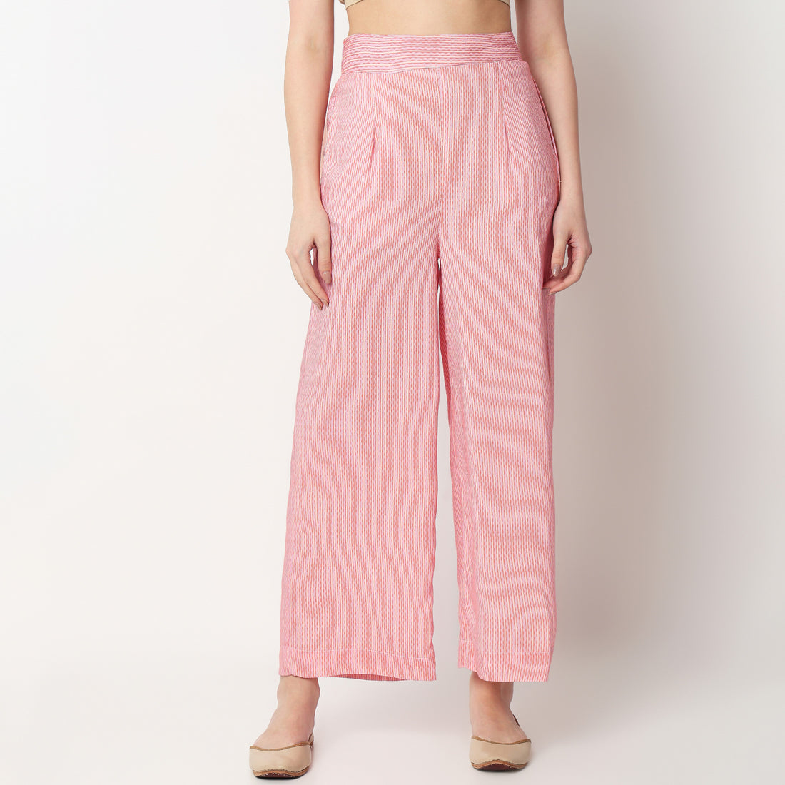 Printed Flared High Rise Pants