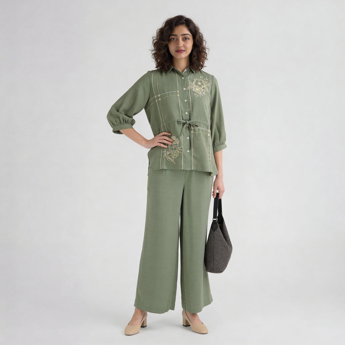 Straight Fit High Rise Pants