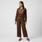 Solid Straight High Rise Pants