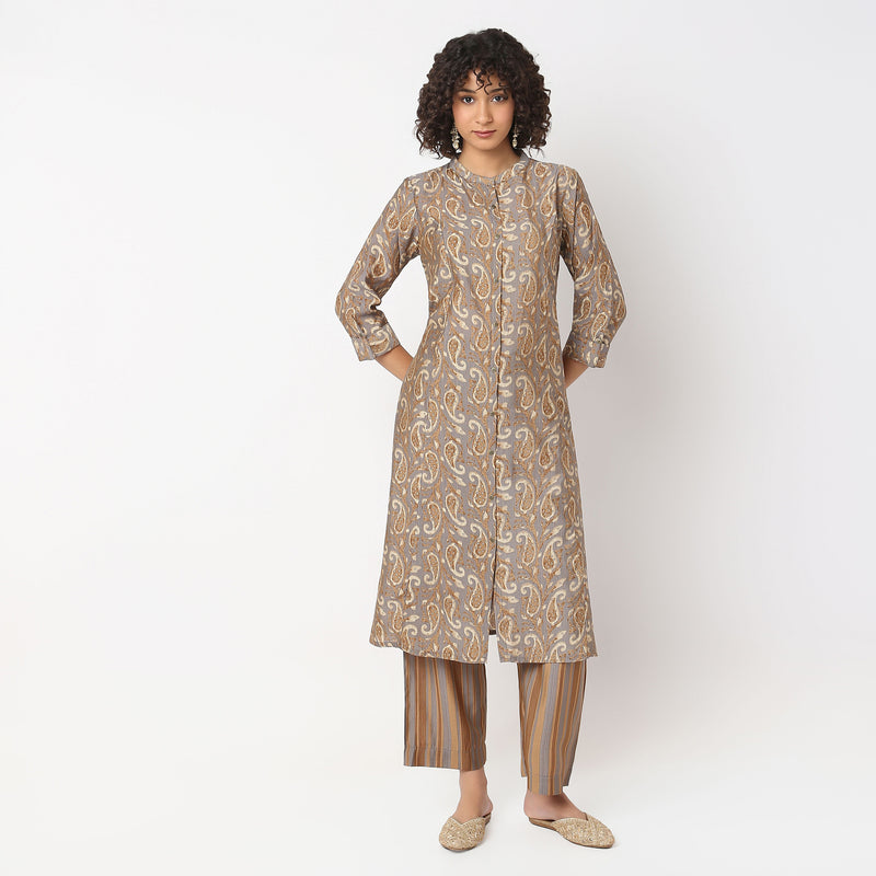 Flare Fit Embellished Kurta with Pyjama Set