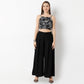 Flare Fit Printed Square Neck Shrug with Crop Top and Pant Set