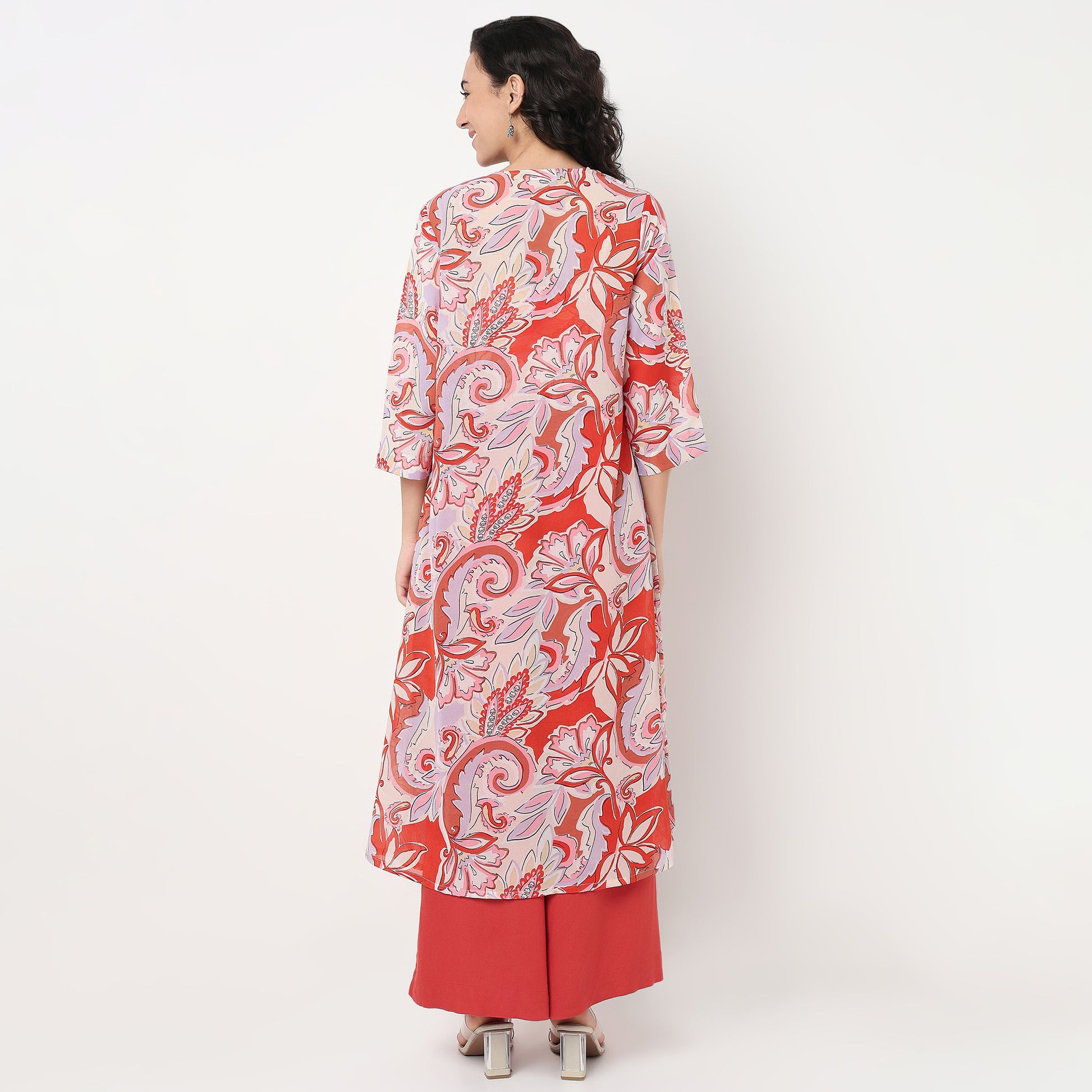 Order Now Women Print Square Neck Straight Relaxed Fit High Rise Ethnic Wear Fusion Set by Style Union