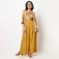 Buy Women Flare Fit Printed Three-Fourth Sleeve Crop Top with Palazzo with Shrug Set  - Style Union