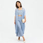 Flare High Rise Embellished Top with Palazzo with Shrug Set