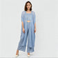 Flare High Rise Embellished Top with Palazzo with Shrug Set