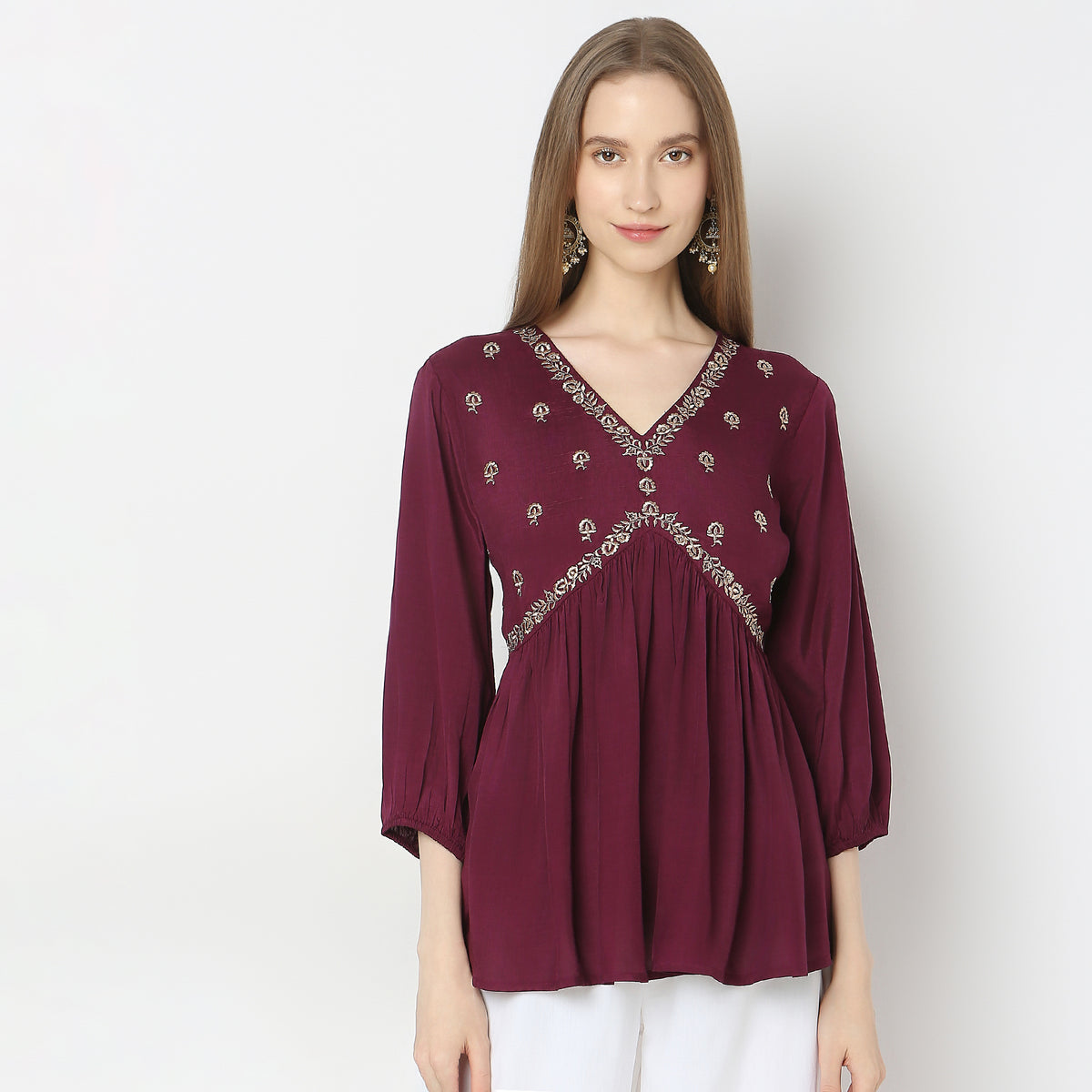 Flare Fit Embellished Top