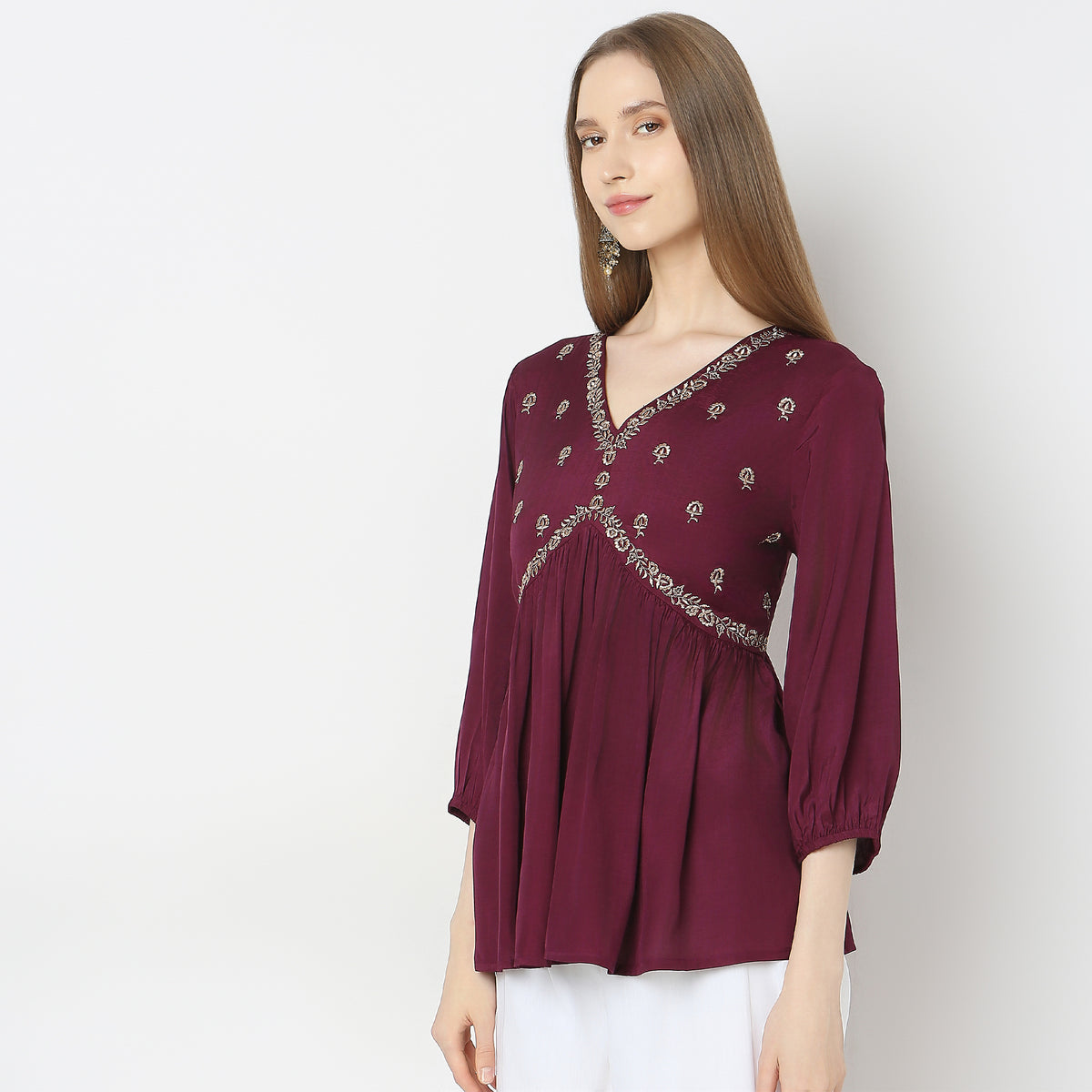 Flare Fit Embellished Top