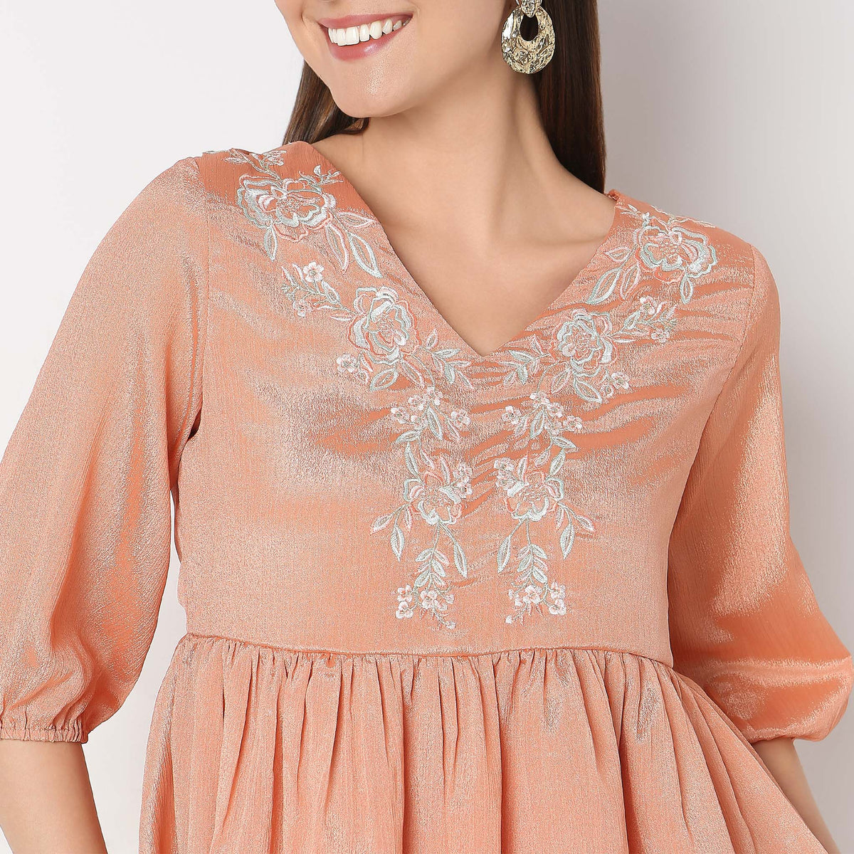 Flare Fit Embroidered Top